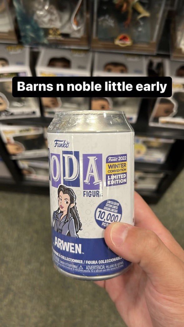 DisTrackers's tweet photo. Winter Con exclusive Arwen Soda has been spotted at Barnes and Noble! Official drop is 12/2 but some stores might sell early.
.
UPC - 889698653626
Repost @speed1187
#LOTR #LordOfTheRings #Funko #FunkoPop #FunkoPopVinyl #Pop #PopVinyl #Collectibles #Collectible #DisTrackers https://t.co/hHlv0liGWZ