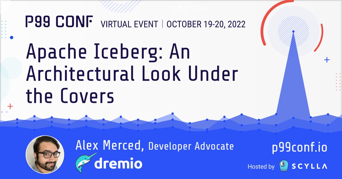 Can Apache Iceberg's architecture improve performance? @dremio's @AlexMercedCoder will share how Iceberg's table format is contributing to companies like Netflix, Apple, and AWS in 5 min at #P99CONF. Grab a seat here: bit.ly/3xBGPmT #ScyllaDB