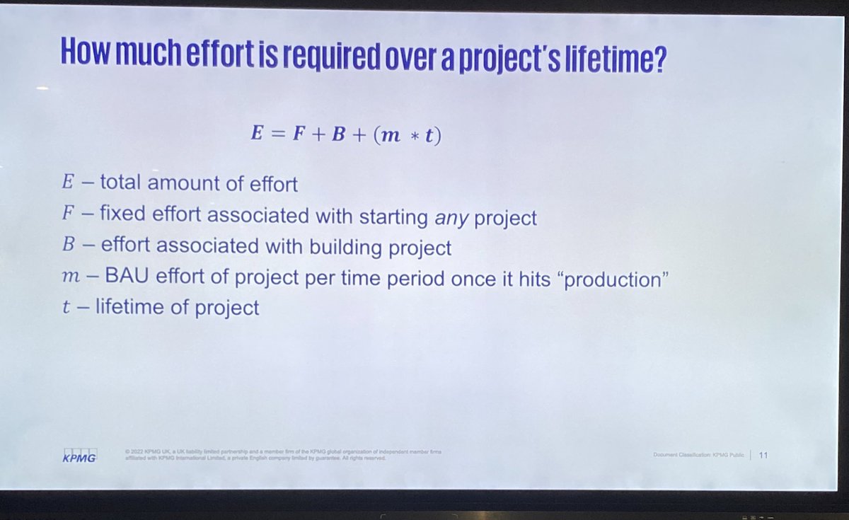PaulaLKennedy's tweet photo. Excellent talk from @angusjellis on #PlatformEngineering experiences @KPMG. Great description of the challenges involved in building an internal platform. #LondonDevOps https://t.co/3WcHBeH7WR