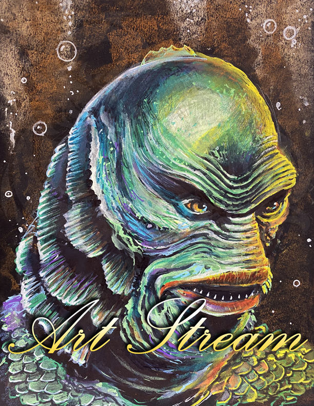 elfsarstreams's tweet photo. 140th Drawing on Stream ... "The Creature from the Black Lagoon" drawn from start to finish in approx. 2 hours! #Blacklagoon #moviemonsters #universalpic #Monsterverse #artist #illustration #drawing #sketch #Halloween #3Dmovies #3Dfilms #Underwater https://t.co/RGYret0zbP