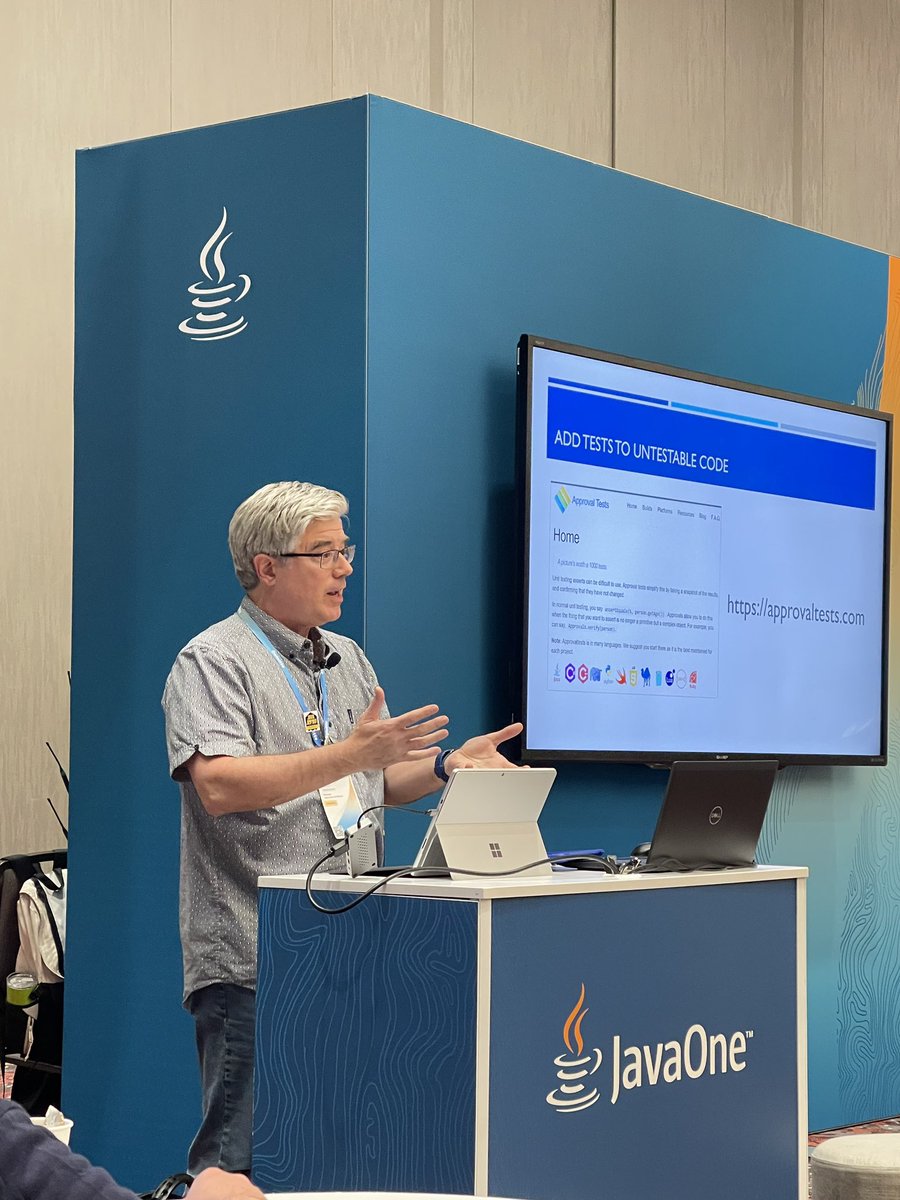 I just finished my presentation on refactoring at #JavaOne! I introduced @LlewellynFalco’s #ApprovalTests tool!