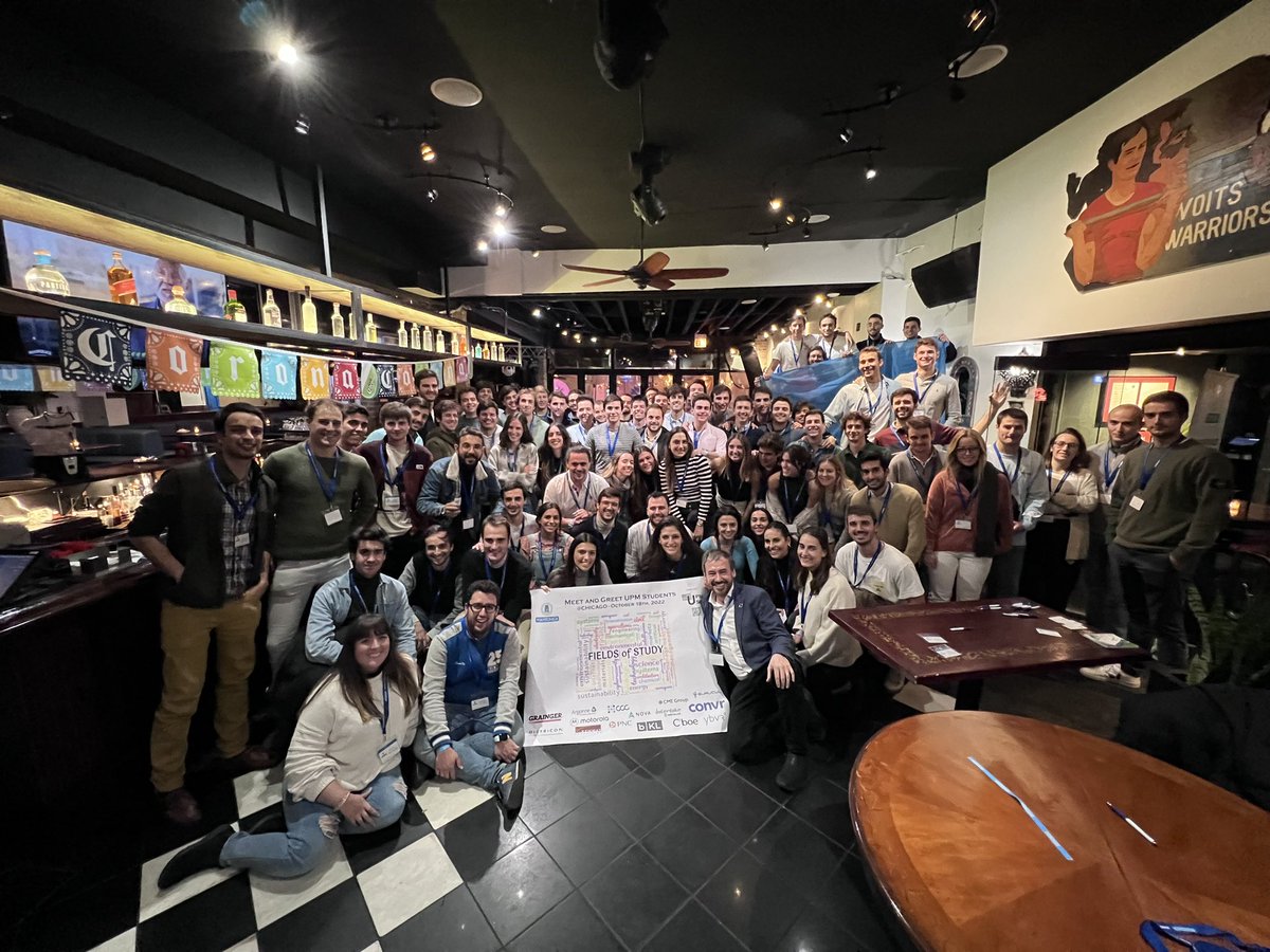 After 3 years, we finally did it real! 
A meet&amp;greet for UPM students.

More than 80 UPMrs, current students at IIT, 20 of them first year alumni. A lot of talent and effort in an image.
Thanks to all of you for making this possible. It was a really great night
<a href="/La_UPM/">Universidad Politécnica de Madrid</a> #somosupm