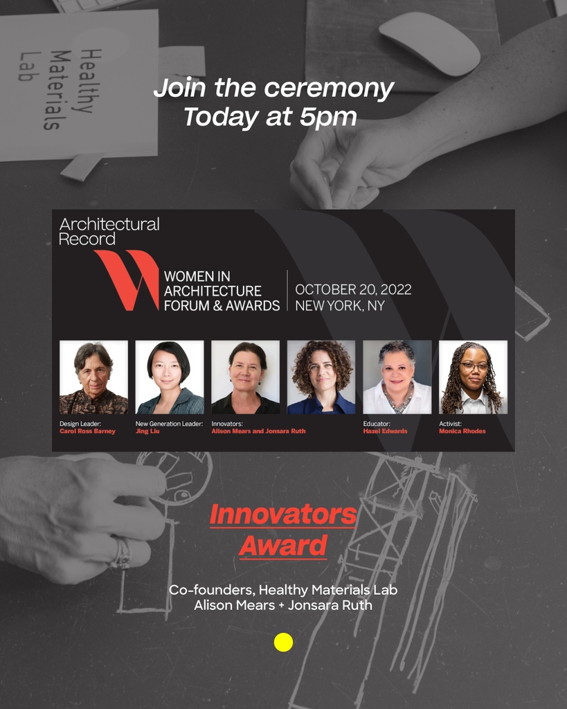 parsons_HML's tweet photo. Today we accept the 2022 Innovators Award with gratitude on behalf of HML, our team and partners. Thank you @archrecordmag for elevating the importance of material health and innovation in healthier design practices.
#archrecord #archrecordmag
https://t.co/ouqGOi5A59 https://t.co/H2RmgD9wXt