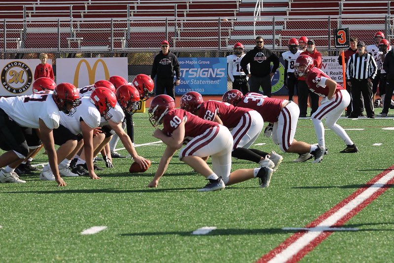 LomboTonka's tweet photo. Big win to cap off the season for our JV squad as they beat previously unbeaten Eden Prairie 18-8. Their journey is not done as they are a major part of what lies ahead! #crimsonpride #moretodo #congratsboys https://t.co/nSbvZ6K87X