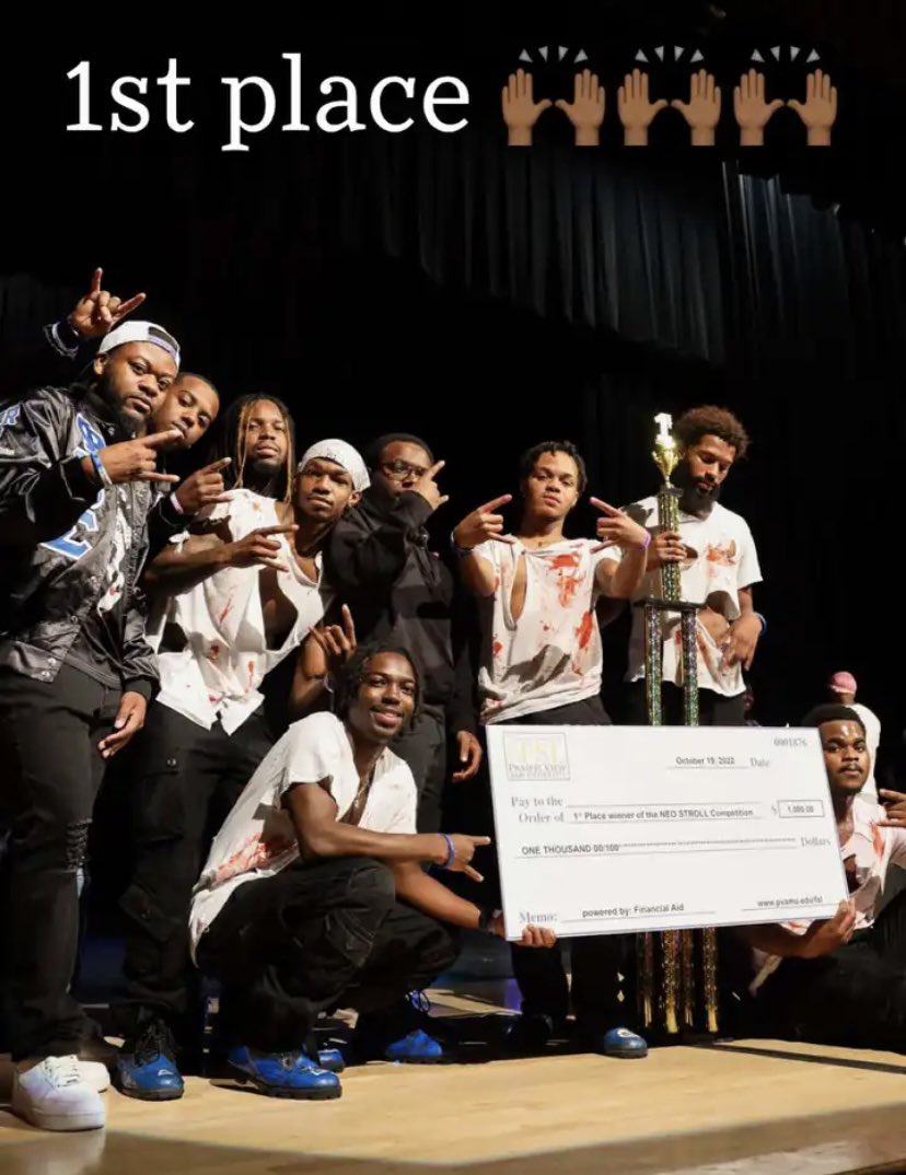 pvsigmas's tweet image. The New Initiates of the Delta Theta Chapter of Phi Beta Sigma Fraternity Inc., competed in last nights “Neo Stroll Off” where they took 1st place. We would like to take this time to congratulate them 💙🤘🏾#LongLiveDeltaTheta #GOMAB