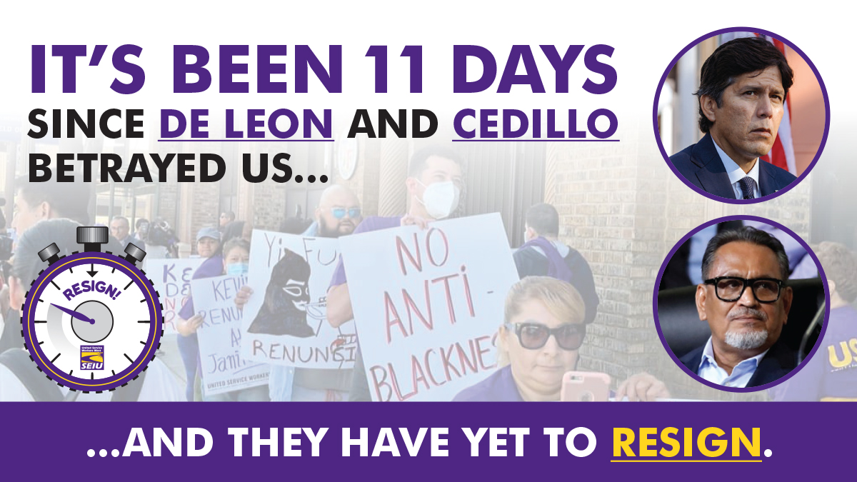 seiuusww's tweet photo. .@kdeleon & @gilcedillo you betrayed the public trust. You failed the test of leadership. You are unfit to serve your constituents.
Our city needs to heal, and to do that, you must RESIGN!
#KevinDeLeon #GilCedillo #ResignKDL #ResignCedillo https://t.co/VsxRwgcmEC