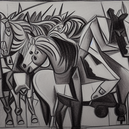 abrokenplanet's tweet photo. The horsemen of climate delay! When people explain why they don't act to the #ClimateCrisis, their reasoning follows certain patterns. #036 of my climate #stablediffusion series. Road to #COP27👉https://t.co/ZzJXLJXsMB. A #pablopicasso inspired drawing.
#AIart @JKSteinberger https://t.co/baUOZMh3Zh
