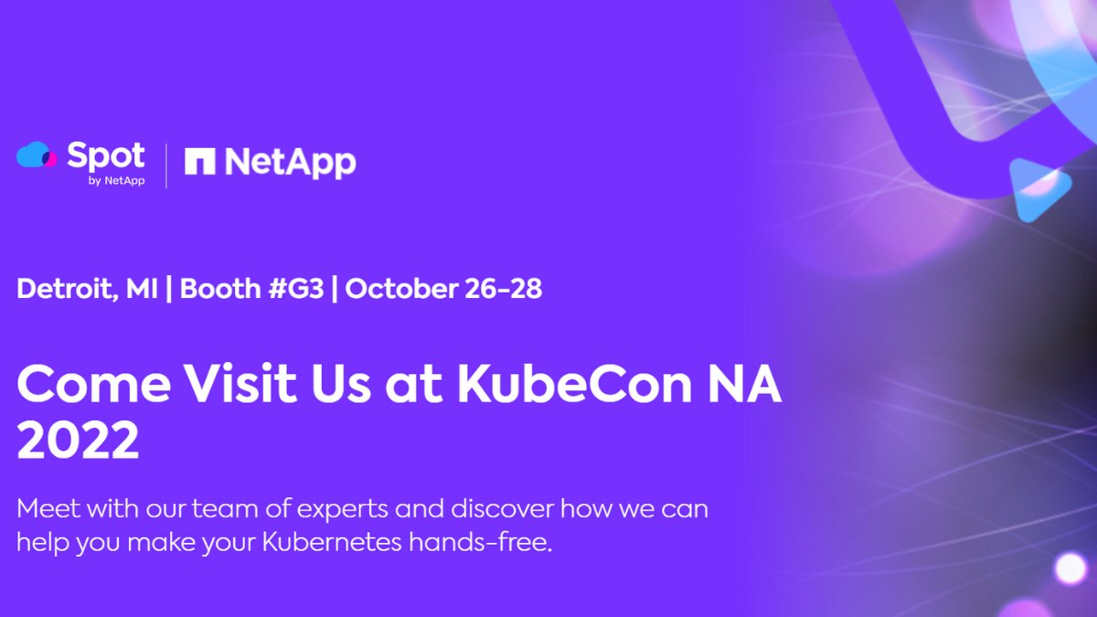 Join us at #KubeCon + #CloudNativeCon 2022 at Booth #G3 on Oct. 26-28!🎉

Learn how NetApp Astra + @spot_by_netapp supply automated #cloud data &amp; compute management tools to give your developers infrastructure at the optimal price &amp; performance.

Register: ntap.com/3DfNTc0