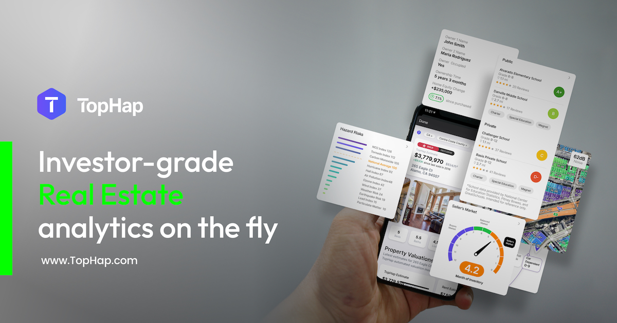 tophapinc's tweet photo. With TopHap, you can now access investor-grade real estate analytics—on the fly! Head to https://t.co/1QM96mnrgW​ to take your real estate research game to the next level. ​📈

#tophap #tophappers #realestate #realestateagent #realestatebroker #realestateinvestor #realestatetips https://t.co/eYjxjKiu3f