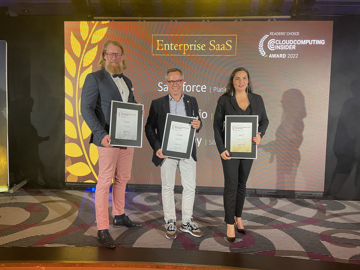 Ohne den Bereich Enterprise SaaS wäre die Cloud nur halb so schön. Glückwunsch für den Gewinn der #ITAWARDS 2022 an <a href="/SalesforceDACH/">Salesforce DACH</a>, <a href="/scopevisio/">Scopevisio</a> und <a href="/Workday/">Workday</a>! #SaaS #cloud #SoftwareasaService #enterprisesoftware