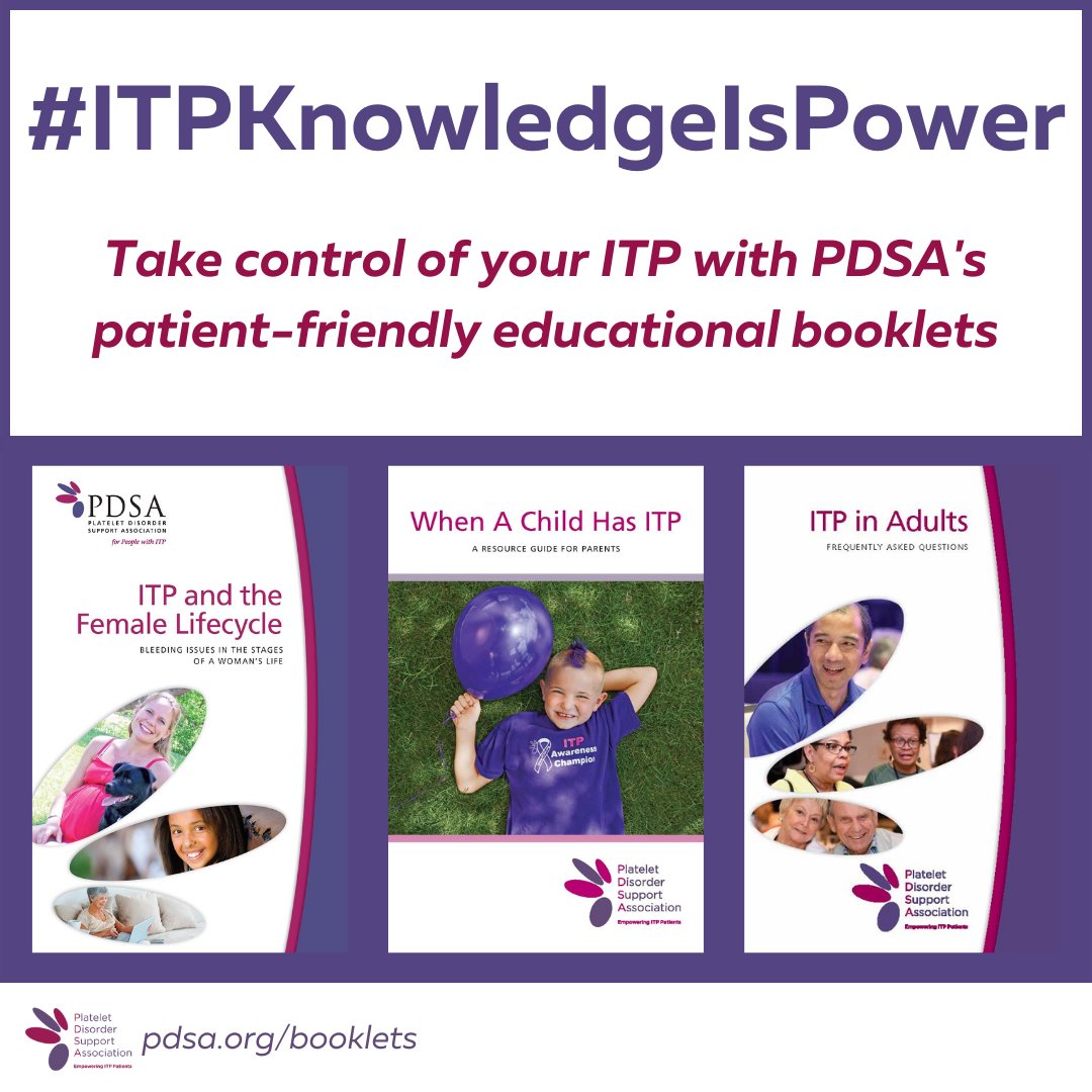 PDSA_ITP's tweet photo. #ITPKnowledgeIsPower, and PDSA’s patient-friendly educational booklets empower ITP patients by helping them better understand the diagnosis, treatment, and daily management of ITP. All booklets are FREE to download from the PDSA website: https://t.co/Cx92JhCH9l. https://t.co/mfEx5amxpl