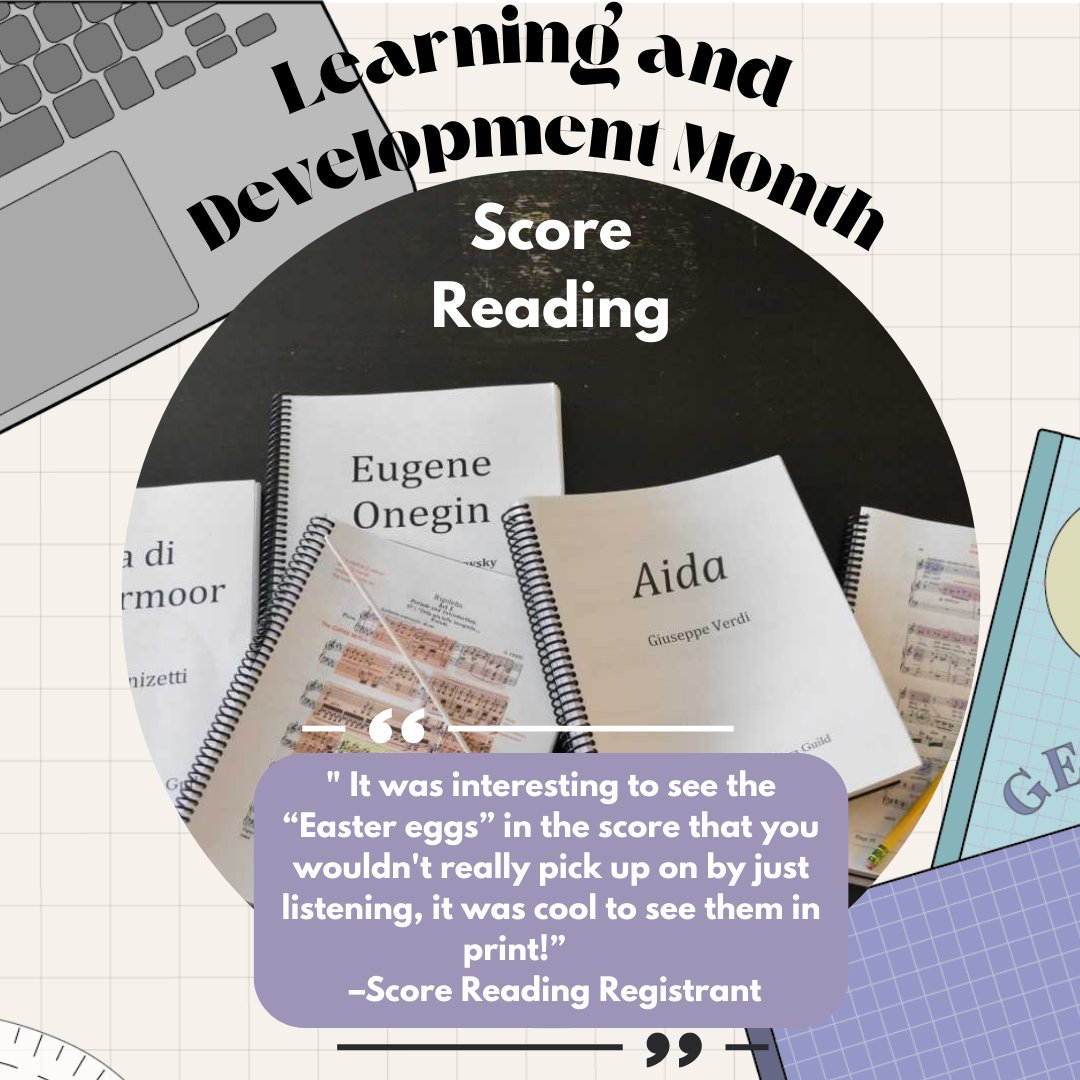 MetOperaGuild's tweet photo. Today we're highlighting our Online Score Reading program! These classes are presented by Naomi Perley via the online Thinkfic platform and delve into the musical highlights of an opera.

To learn more, visit https://t.co/vMR6tzcIRH

#NationalLearningandDevelopmentMonth https://t.co/o96dTbqxPJ