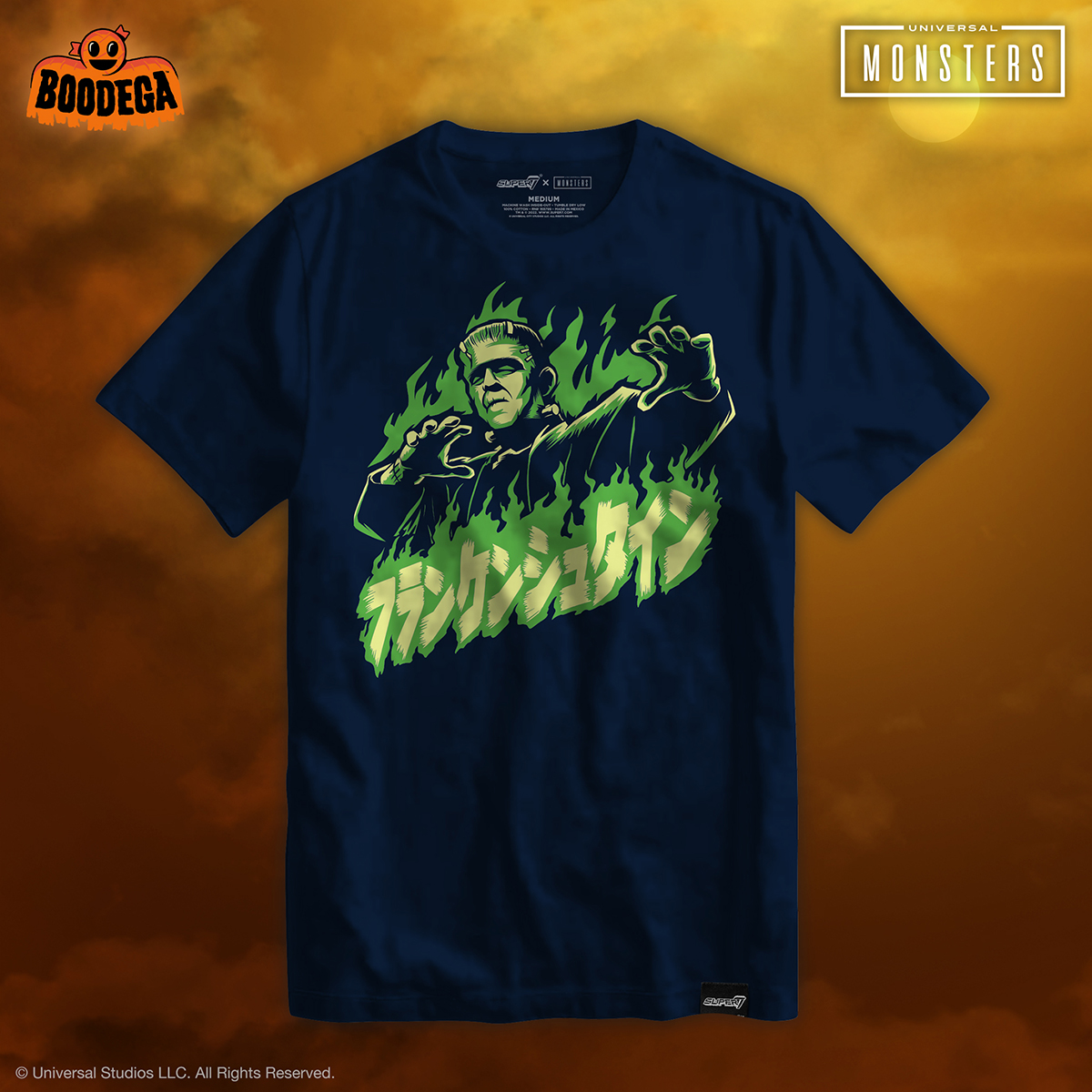 Time isn’t only running out for Frankenstein’s Monster, but also for anyone who wants to add this Boodega edition Universal Monsters Frankenstein ReAction Figure to their collection! Available now on Super7.com. Also available is the Frankenstein Fire tee!