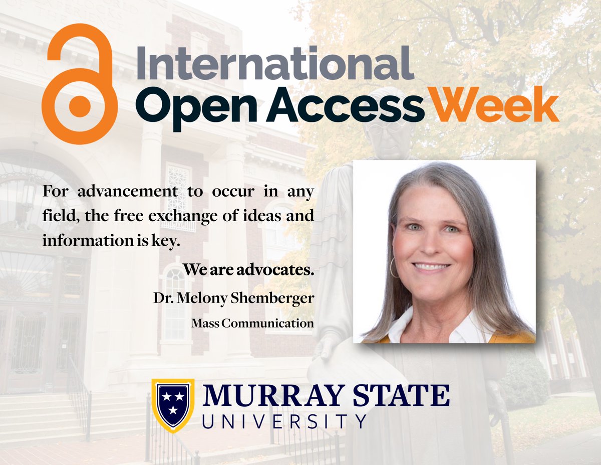 Happy International Open Access Week! 

The Libraries are celebrating this week by featuring a different open access advocate from across campus each day. Today we kick off with Dr. Melony Shemberger! 

For more about this week, visit: openaccessweek.org