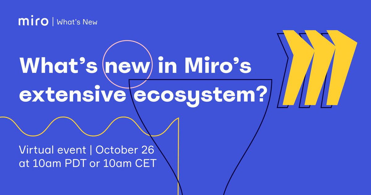 MiroHQ's tweet photo. You're invited to be the first to learn about Miro’s newest product features.

See our top product innovations of the past quarter, straight from our product marketing team.

Save your spot 🔗 https://t.co/8BsoFaFlx2

#MiroWhatsNew https://t.co/2Wq3in6UjA