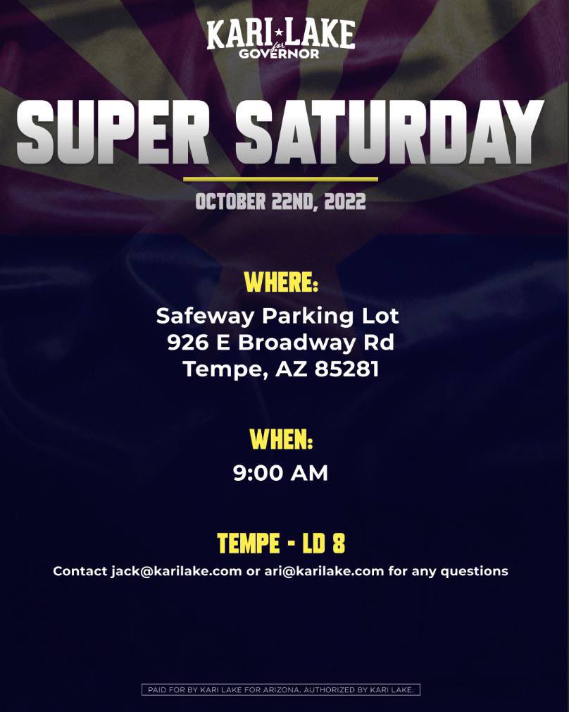 Join us in Tempe this Saturday morning and afternoon to ACTIVATE LD 8! We need all the help we can to ensure we elect the best representatives for our district🇺🇸
#ld8 #activatevoters #karizona
