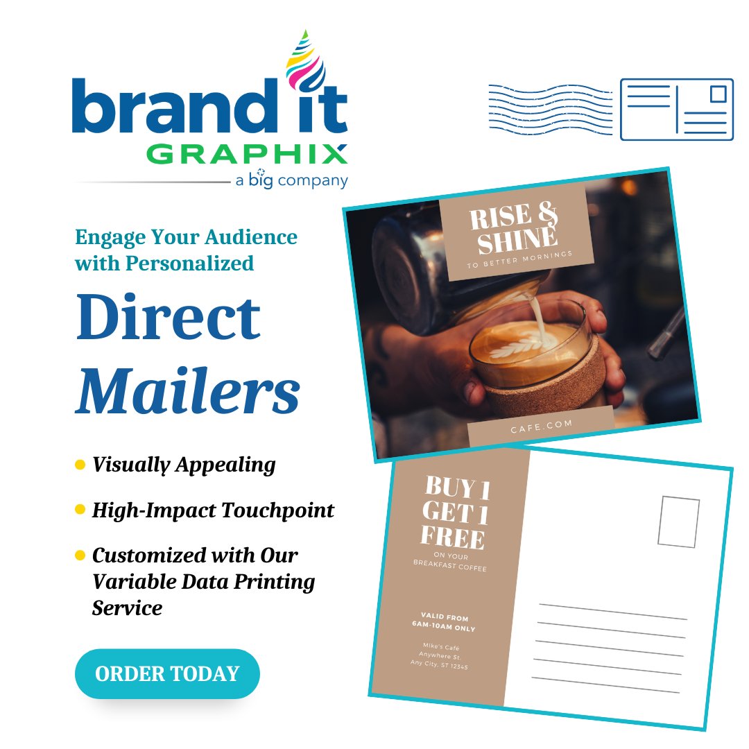 BrandItGraphix's tweet photo. #BrandItGraphix offers personalized direct mailers customized with our state-of-the-art commercial printer and variable data printing service! Learn more about engaging your customer audience with #directmailers at:
💻📱https://t.co/XUipr15Mch
#commercialprinting https://t.co/uSpubuQHzY