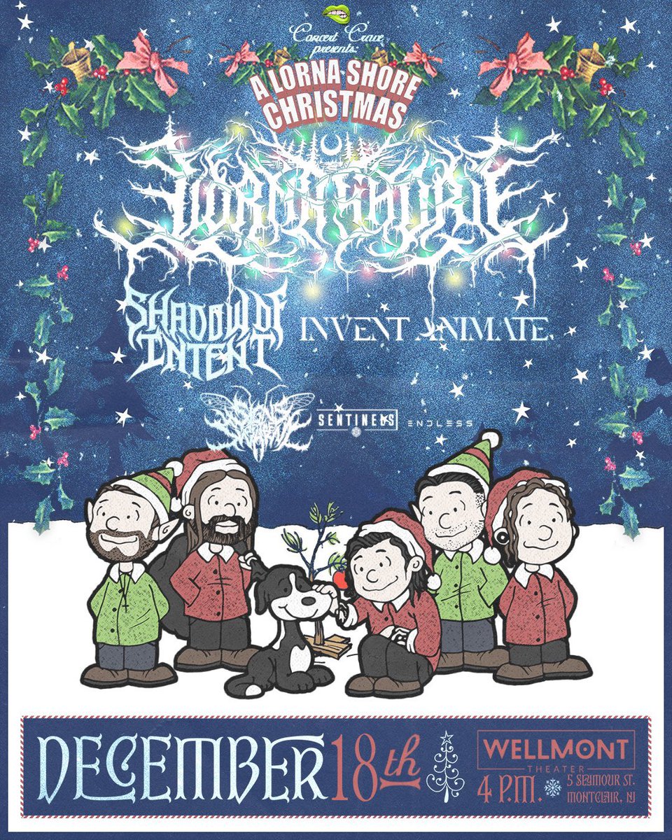 SentinelsNJ's tweet image. We’re stoked to announce that we have been invited to play the @LornaShore Christmas Show on December 18th at the Wellmont Theater in Montclair, NJ!

We’ll be playing alongside our friends in @SOIBandPage @Invent_Animate @signsoftheswarm &amp;amp; @EndlessbandNj