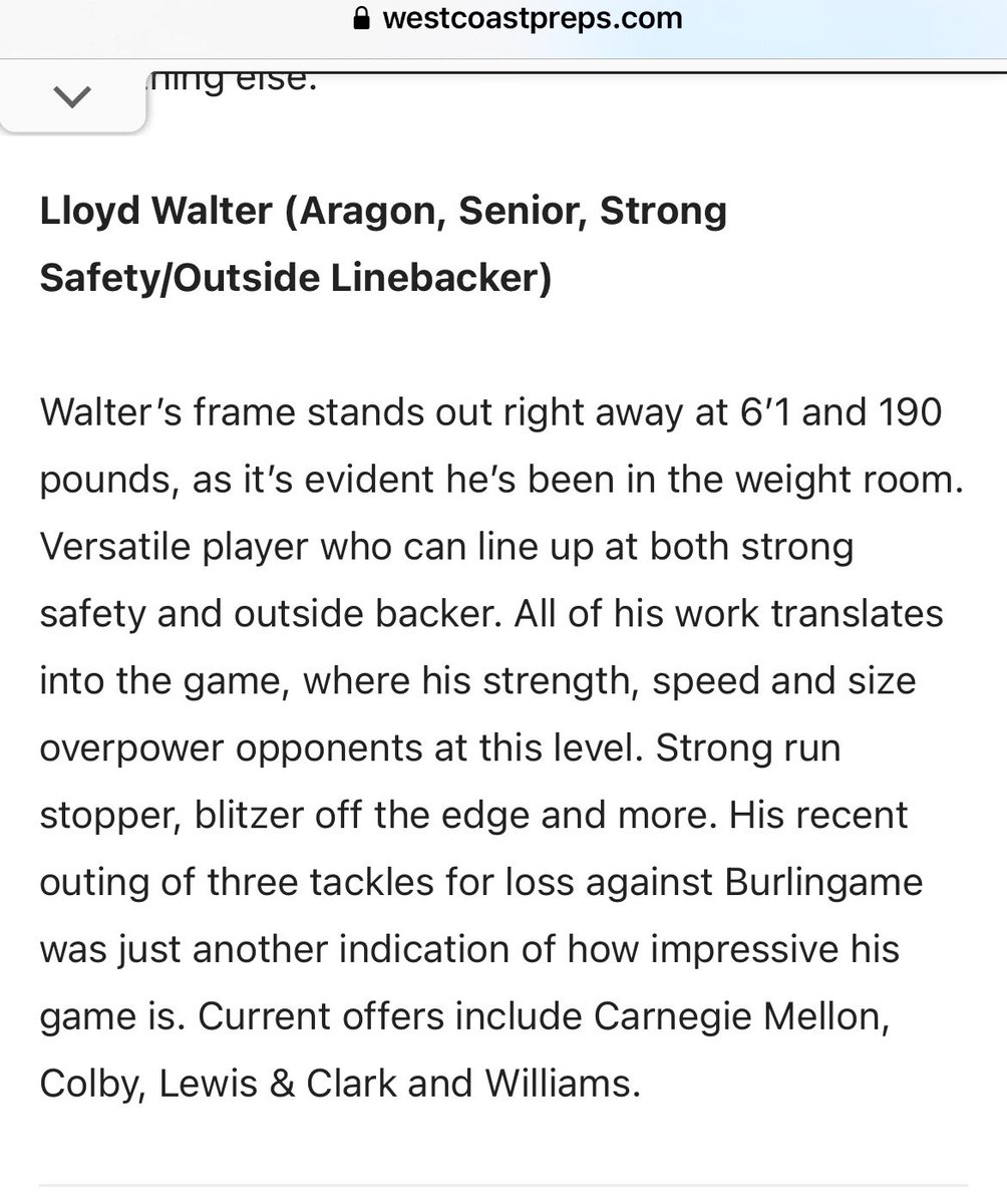 LloydWalter10's tweet photo. Appreciate the write up @westcoastpreps_ @sosillybrand https://t.co/emQQ7QZIOS