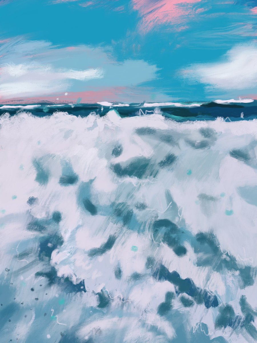 iamhannahthomas's tweet photo. I really don’t think there’s anything quite like creating. 

It has such power

Really enjoying trying to learn new skills on @Procreate and keeping up with the pupils! 

This is a quick study of some waves I’ve done, trying to make my digital work more painterly #educhat https://t.co/CIO3kCW1Zx