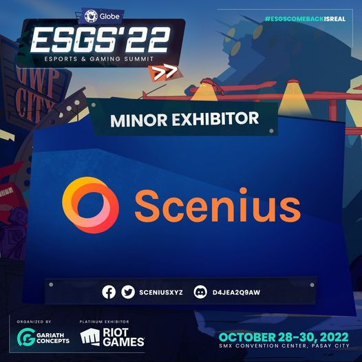 sceniusxyz's tweet photo. Any Filipino gamers out there? 👀

Scenius will be at ESGS (the biggest gaming convention in the Philippines) this year! 🔥

Stop by our booth for some fun activities &amp; tournaments, chances to meet your favorite talents, or just to grab some WiFi and hang out! See you there! https://t.co/uf8pzbvy0b