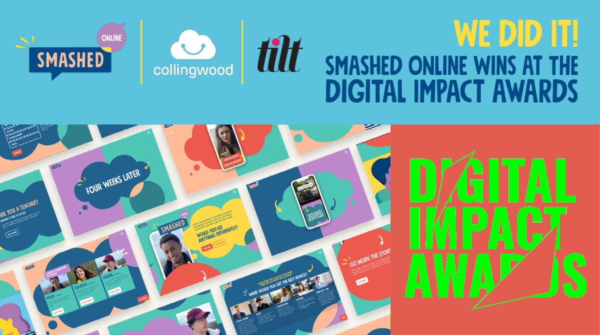 smashedproject's tweet photo. #Smashedonline has scooped two Gold Awards so far at this year's #DIAwards we couldn't be happier @wearetilt @CollingwoodL https://t.co/Op5Oniv2Rx
