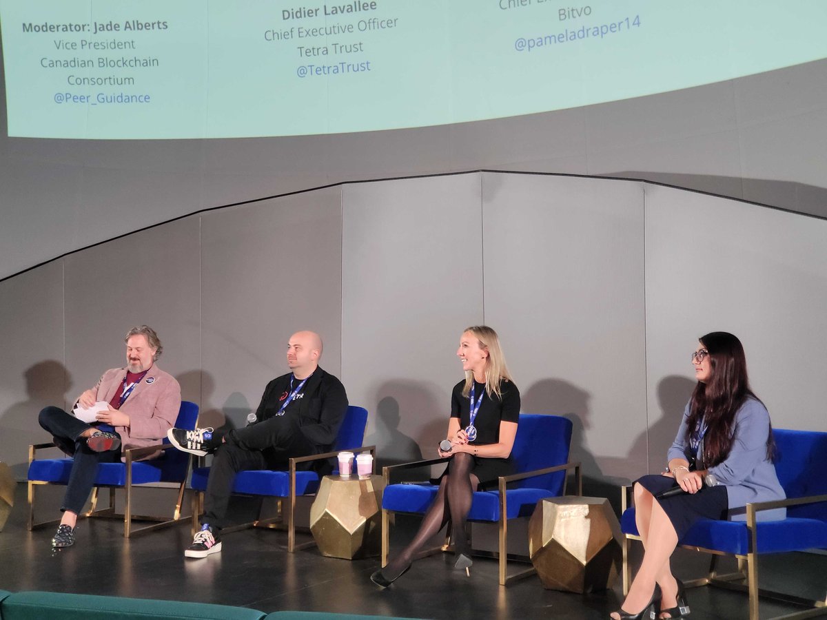 ndaxio's tweet photo. Aiming to make the crypto space a safer place, our Chief Compliance Officer – Julia Baranovskaya made an impression speaking on the panel – 'Crypto Trusts for Safer Markets' at @Blockchain_CBC 💪

#CanadianBlockchain #crypto #cryptocurrency https://t.co/ibBh5xrQwB