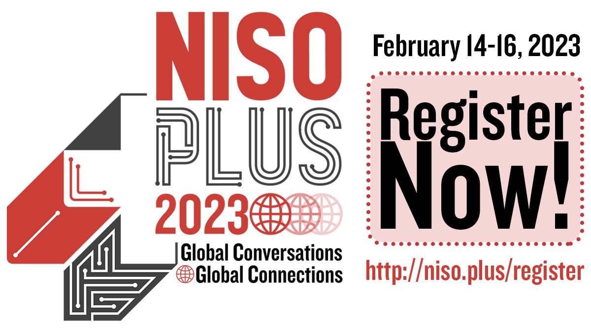 NISOInfo's tweet photo. On #Halloween it's scary but true - just 1 week till #NISOPlus23 call for proposals ends (Nov 7). Pls share your ideas for hot topics for #information community w/ a mix of speakers/perspectives to inspire conversations, connections &amp; concrete actions!
https://t.co/98KD32t7XE https://t.co/EqZjYxJAVD