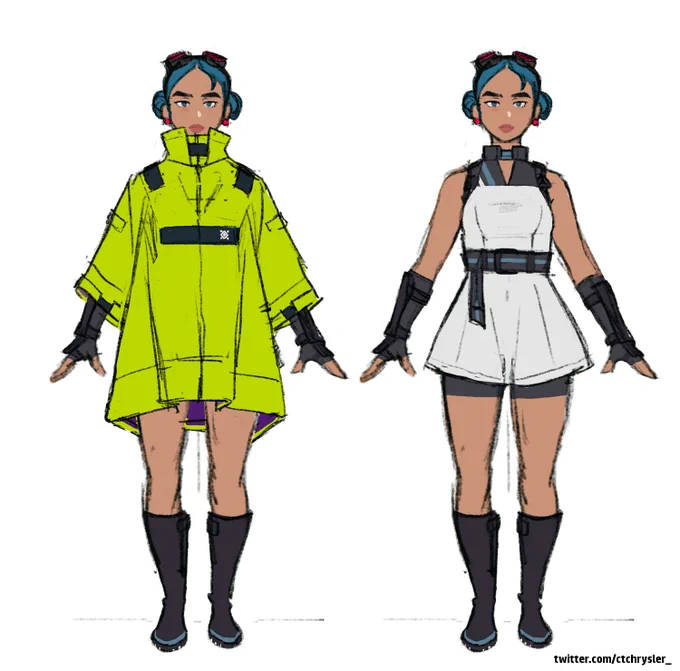 Drew her once in 2 years and her identity got left behind as I focused on my other OCs so when revisiting her I wanted to place her somewhere. Turned her look into a "uniform", gave her a poncho but that got weird to draw lol shes in a specialized unit that deals with the unusal 