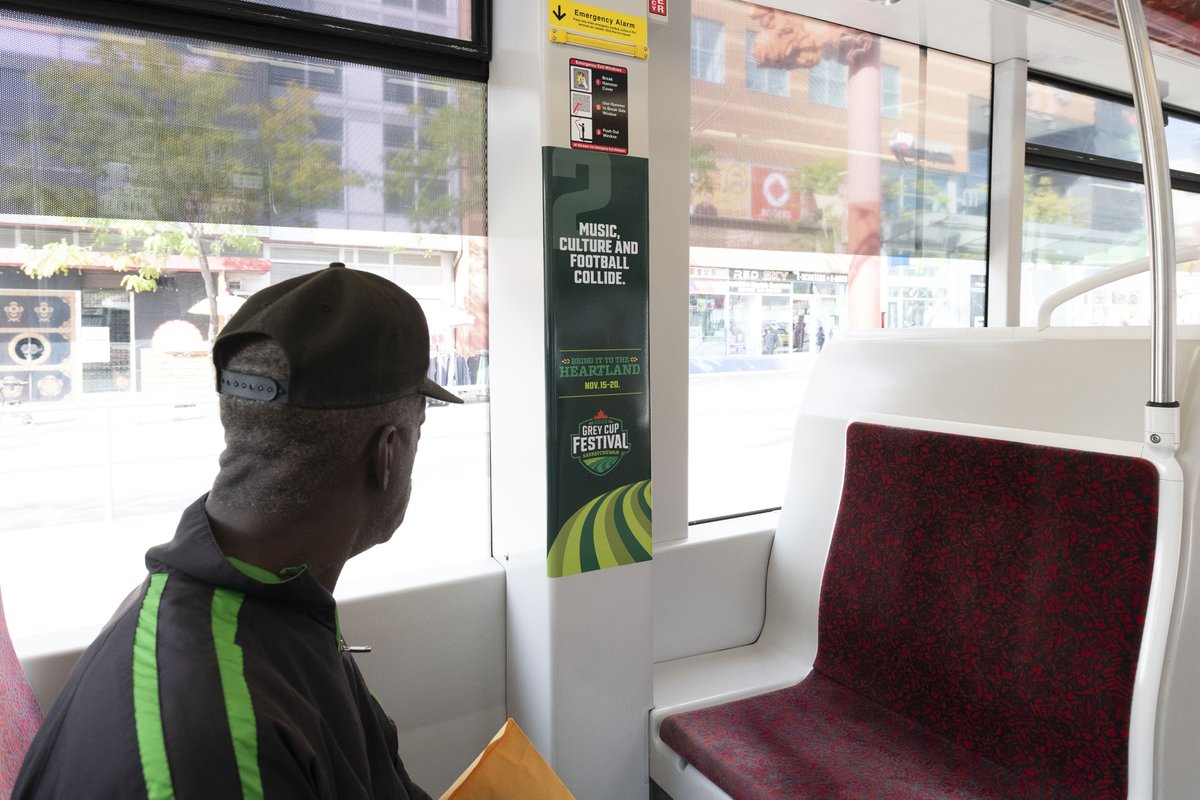 pattisonoutdoor's tweet photo. In #Toronto, a full #TTC Streetcar Wrap, with the weeks highlights listed on the interior. https://t.co/xwTLGPeIX8