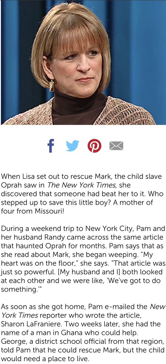 #TBT 2007. TAL Co-founder, Pam Cope, was featured on The Oprah Show for her work in Ghana, rescuing child slaves on Lake Volta. Click the link to read more! oprah.com/oprahshow/sold… #touchalife #ghana #oprah #lisaling