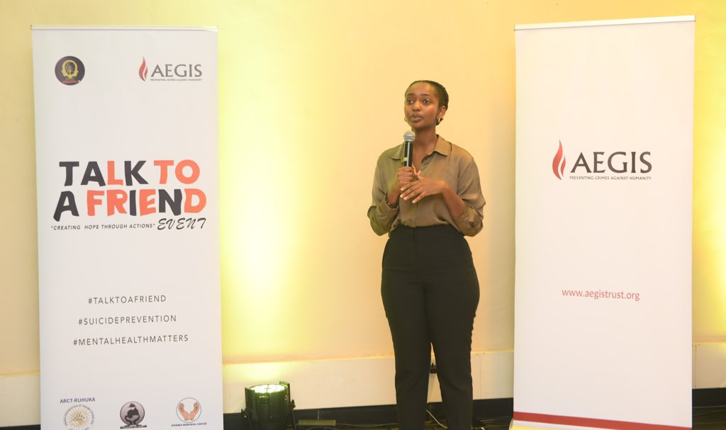 Aegis_Trust's tweet photo. “The Rwandan society has been severely affected by the Genocide against the Tutsi. It is very essential to take care of our mental health and prioritise our wellbeing.” @JoelleBenitha, Aegis Youth Officer https://t.co/c3GJ0TmU61
