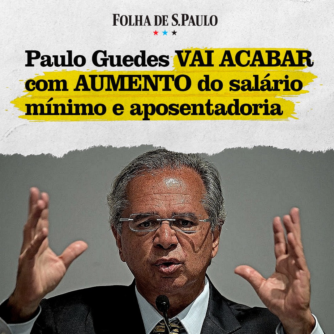 URGENTE ATENÇÃO TRABALHADORES E APOSENTADOS 

Paulo Guedes vai CONGELAR o salário mínimo e a aposentadoria de milhões de brasileiros!

Todo mundo vai ficar mais pobre! 
Isso é uma ABERRAÇÃO que eles estão tentando esconder nas eleições, e nós precisamos denunciar!

Compartilhe!