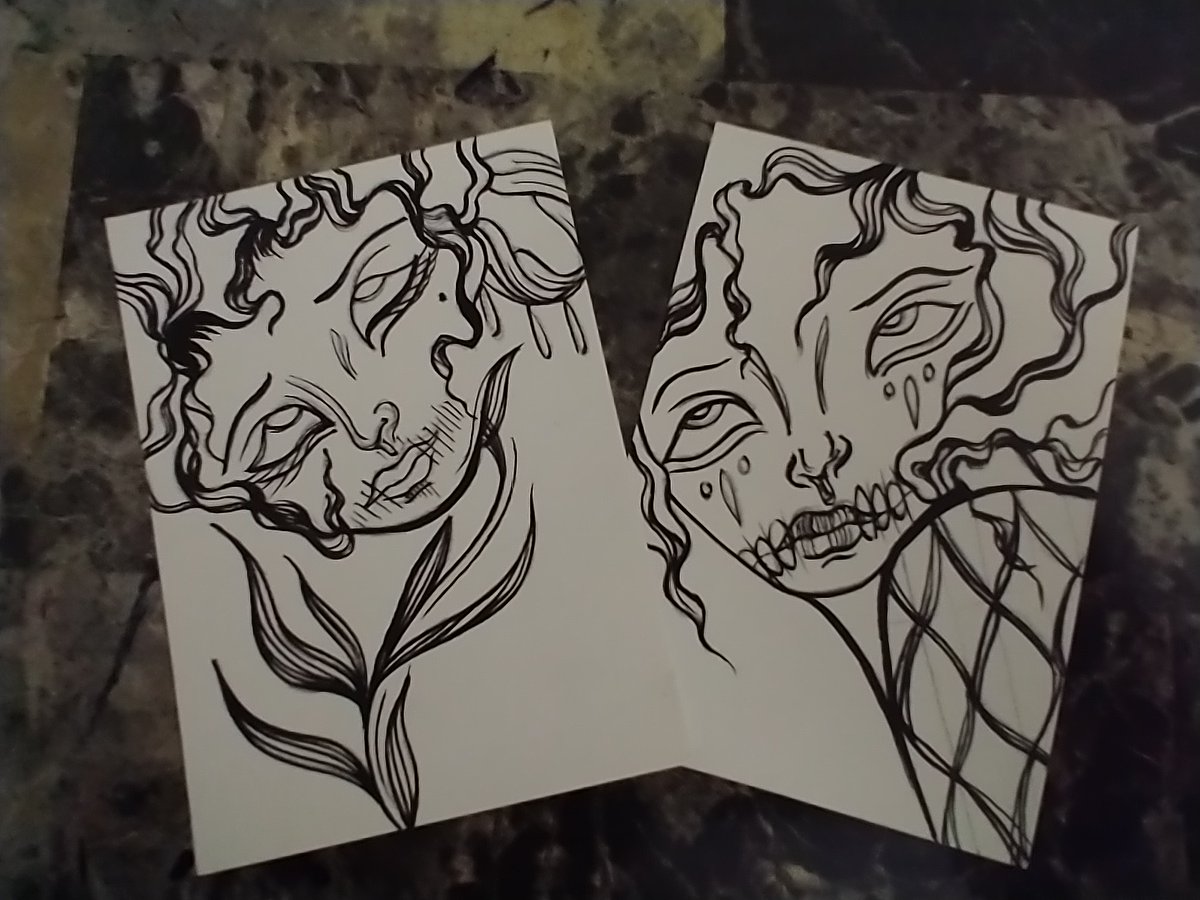 artofESS22's tweet photo. Some #handpainted outlines for today on a new set of #artcards. The days are growing shorter and configuring a new schedule for myself and #makingart https://t.co/cnNZw2XkNZ