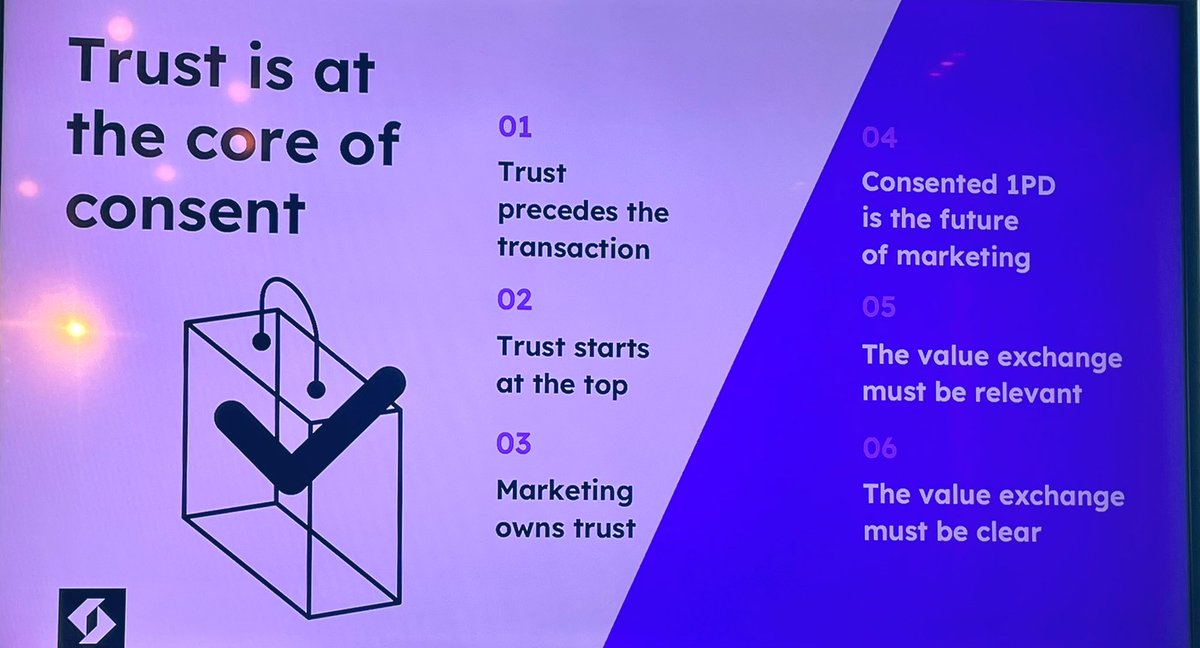 “We used to build our tech stack for scale and efficiency, but now we build off of a foundation of consent.” Jess Simpson, SVP, Global Solutions Consulting & Verified Technology, Publicis Groupe #TrustbyDesign”