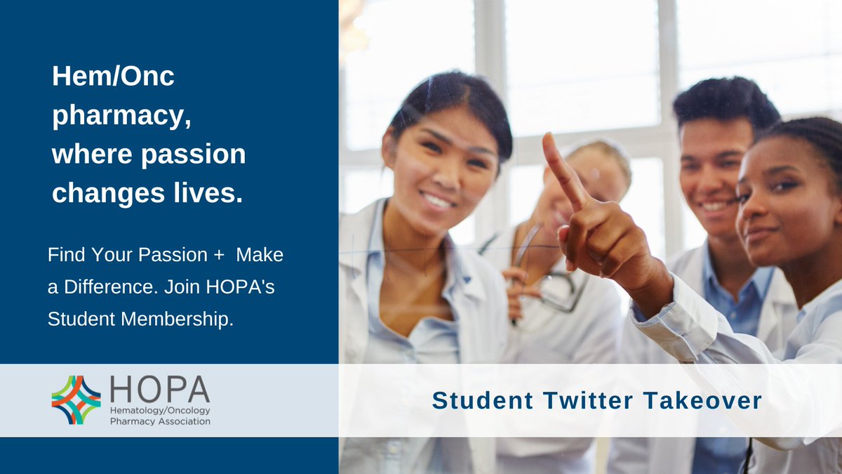 HOPArx's tweet photo. Pharmacy students can join HOPA for FREE! Come learn about the many ways Heme/Onc Pharmacists are impacting cancer patients - from advocacy efforts, to direct patient care activities, chemotherapy counseling or even managing supportive care! #studentinstatakeover https://t.co/5XuGvABYEo
