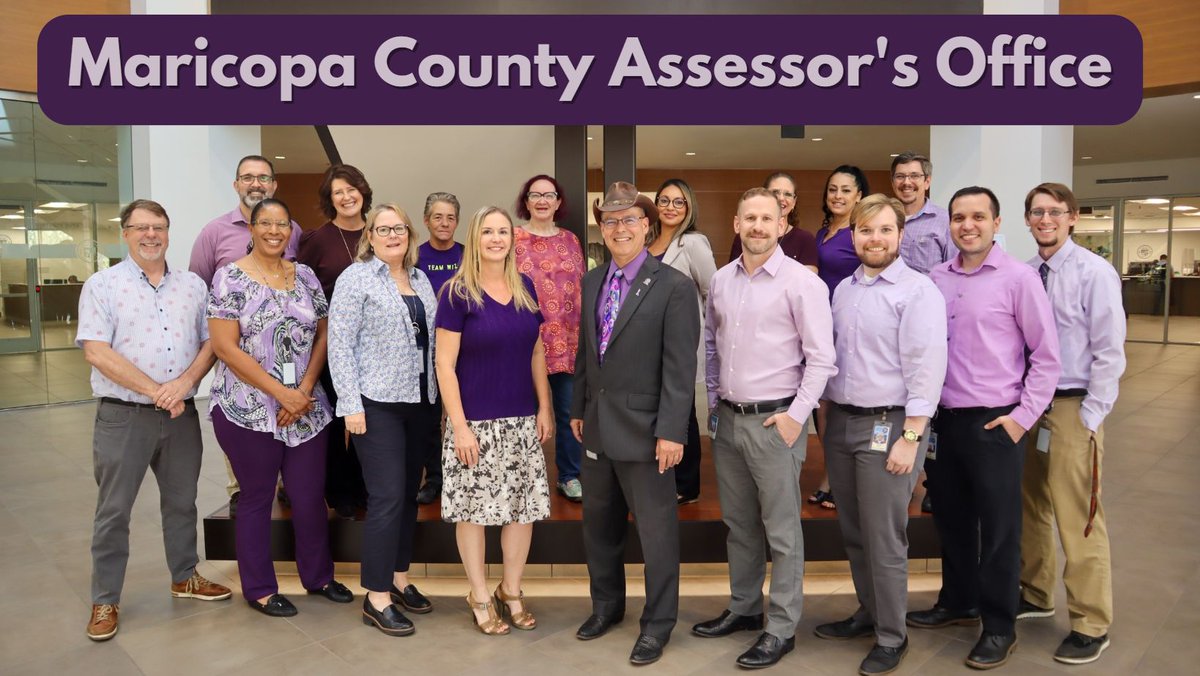 MCAssessor's tweet photo. Today the Assessor’s Office came together for #WearPurpleDay and #ColorTheCounty to raise awareness for #DomesticViolenceAwarenessMonth. To learn more about the impacts of domestic violence, and to find resources and support visit https://t.co/aZSp2Y8rgg https://t.co/uIy8ve7zo7
