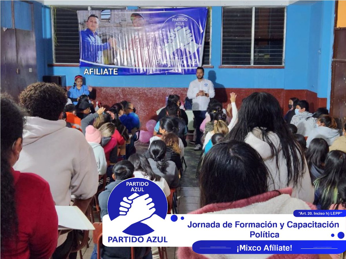 azulmixco's tweet photo. El Partido Azul en Mixco, realizó en la zona 10 una Jornada de Formación y Capacitación Política enfocada en Primeros Auxilios, en la que el Secretario Municipal Lic. Iván Díaz  exhortó a los asistentes a replicar los conocimientos adquiridos con la población mixqueña.
#Afíliate https://t.co/P9q57mL7AJ