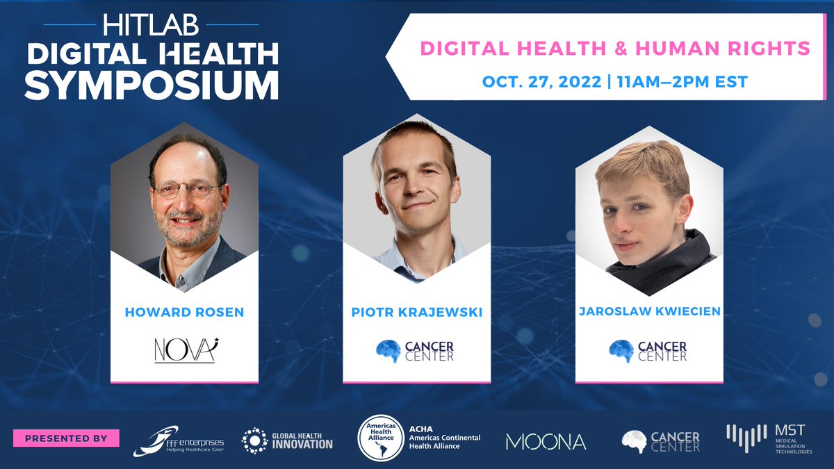 CancerCenterAi's tweet photo. Looking forward to speaking during HITLAB's Digital Health Symposium: Digital Health &amp; Human Rights, on Thursday (October 27th at 11:45am EDT). Hope you can join!

Below is a link to register for free if interested:

https://t.co/HjaoB8498T https://t.co/D1lbsY9Q2X