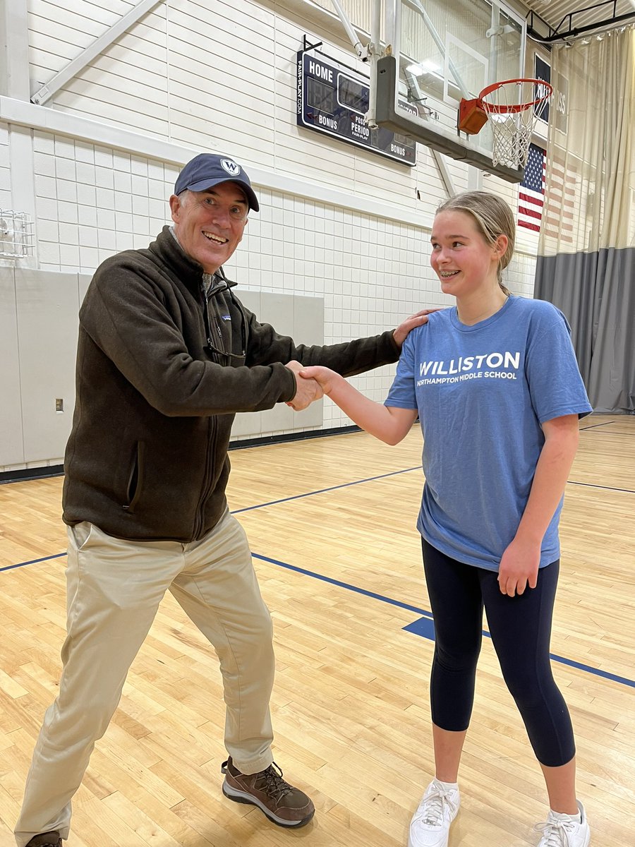 Willistonteams's tweet photo. Mr. Conroy congratulates Amelia Sabetti ‘27 on her Athlete of the Week honor!! #hardworkpaysoff #superserver @WillistonNS https://t.co/YR4fOidUHJ