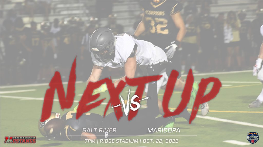 MaricopaMustang's tweet photo. 📢GET UP ITS GAME WEEK
📅Saturday, Oct 22, 2022
⏰7:00PM 
🆚Salt River 
📍 Mountain Ridge Stadium (Glendale, AZ)
🎟️Tickets https://t.co/aDimtyenPx
📺Livestream https://t.co/aLNS23nX0a
👕Team Shop https://t.co/cgbMjb5SnO https://t.co/kcQwolUFlP