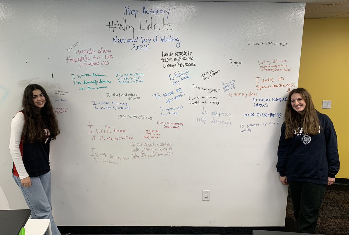 melkel427's tweet photo. @iPrepAcademy the National English Honor Society celebrates The National Day of Writing 10/20/22 #WhyIWrite #NCTE #scholars https://t.co/97QGDxTtiZ