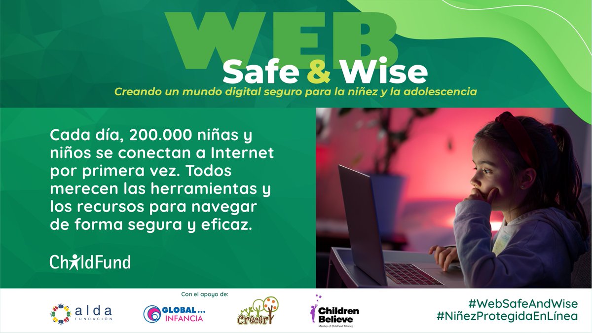 📢 Niñas, niños y adolescentes tienen derecho a estar seguros en Internet, para acceder a información y recursos de aprendizaje, ampliar sus oportunidades de participación social y cívica, y así mejorar su calidad de vida. 📈 🔗 Campaña #WebSafeAndWise: bit.ly/WebSafeWise