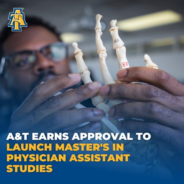 The new PA studies master's program at #NCAT will help address a critical shortage of medical professionals in the region and state.  Excited to share this outstanding news. ncat.edu/news/2022/10/p…
