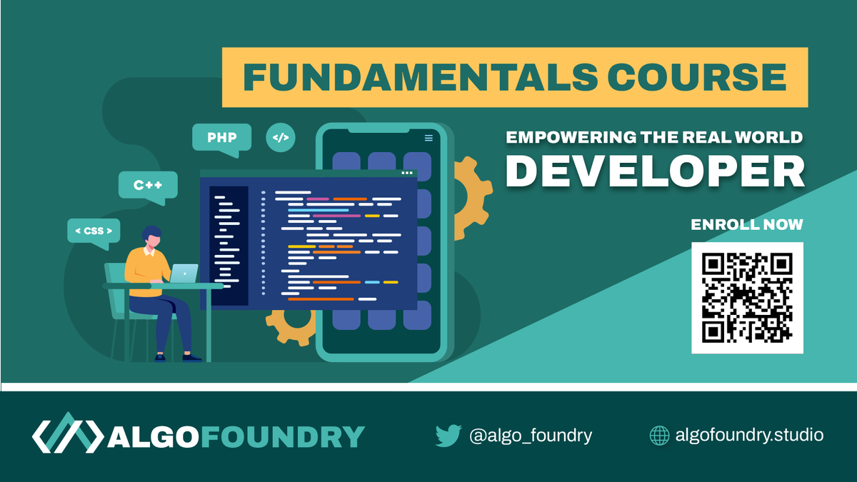 Algo1circle's tweet photo. New partnership between @TigerChiClub and @algo_foundry. 

This partnership brings up three module developer programs. Enrol requirement👇

⭐️Some basic JavaScript knowledge
⭐️CV 
⭐️Github link 
⭐️Submission before 31st October

Good luck #Algodeveloper #Algorand #1circle https://t.co/ElxZxhcrVA