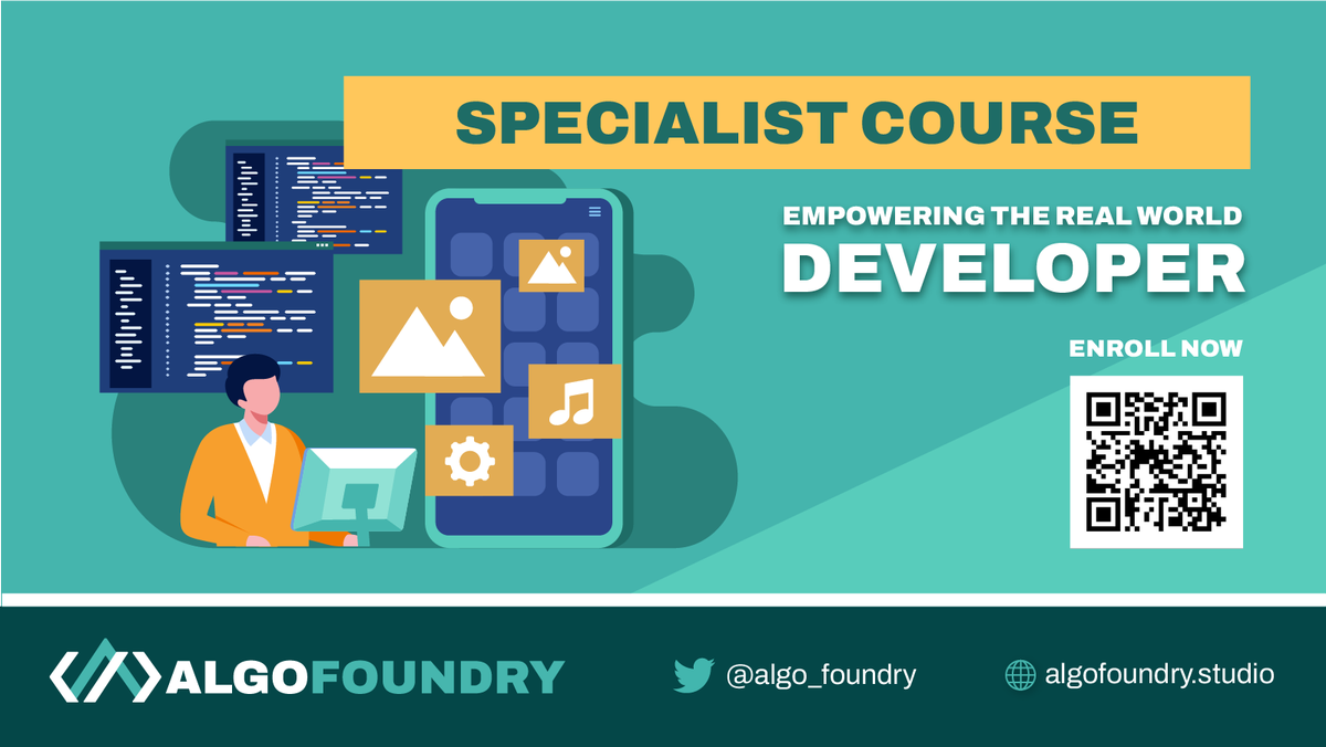 Algo1circle's tweet photo. New partnership between @TigerChiClub and @algo_foundry. 

This partnership brings up three module developer programs. Enrol requirement👇

⭐️Some basic JavaScript knowledge
⭐️CV 
⭐️Github link 
⭐️Submission before 31st October

Good luck #Algodeveloper #Algorand #1circle https://t.co/ElxZxhcrVA