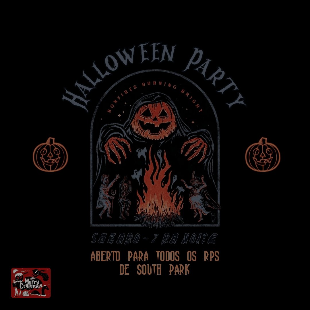 ⠀⠀⠀ ⠀⠀⠀ ⠀⠀⠀

⋄⠀🔪⠀Halloween em south park⠀.⠀. 

Nesse sábado a nossa base vai realizar uma festa de halloween a fantasia, qualquer pessoa interpretando ou com OC de South Park está convidado a comparecer!