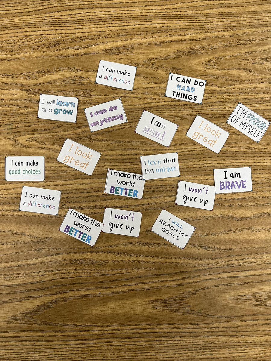 During this month’s lesson, our 4th graders did a gallery walk to practice creating positive self talk statements when faced with a problem. The things we tell ourselves are so important to pay attention to! Students got to take home a positive affirmation that spoke to them.