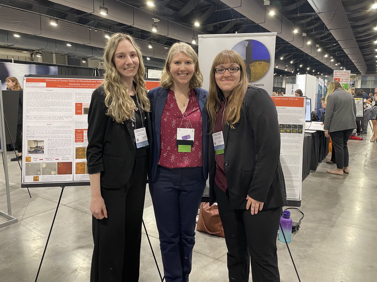 SUForensics's tweet image. Congratulations to our students Elise McInnis, Jessica Haresign and Taylor Zekri on their contributions to the Northeastern Association of Forensic Scientists Poster Session this year!!! Thank you for your research and contributions to Forensics!!! #research #forensics #NEAFS