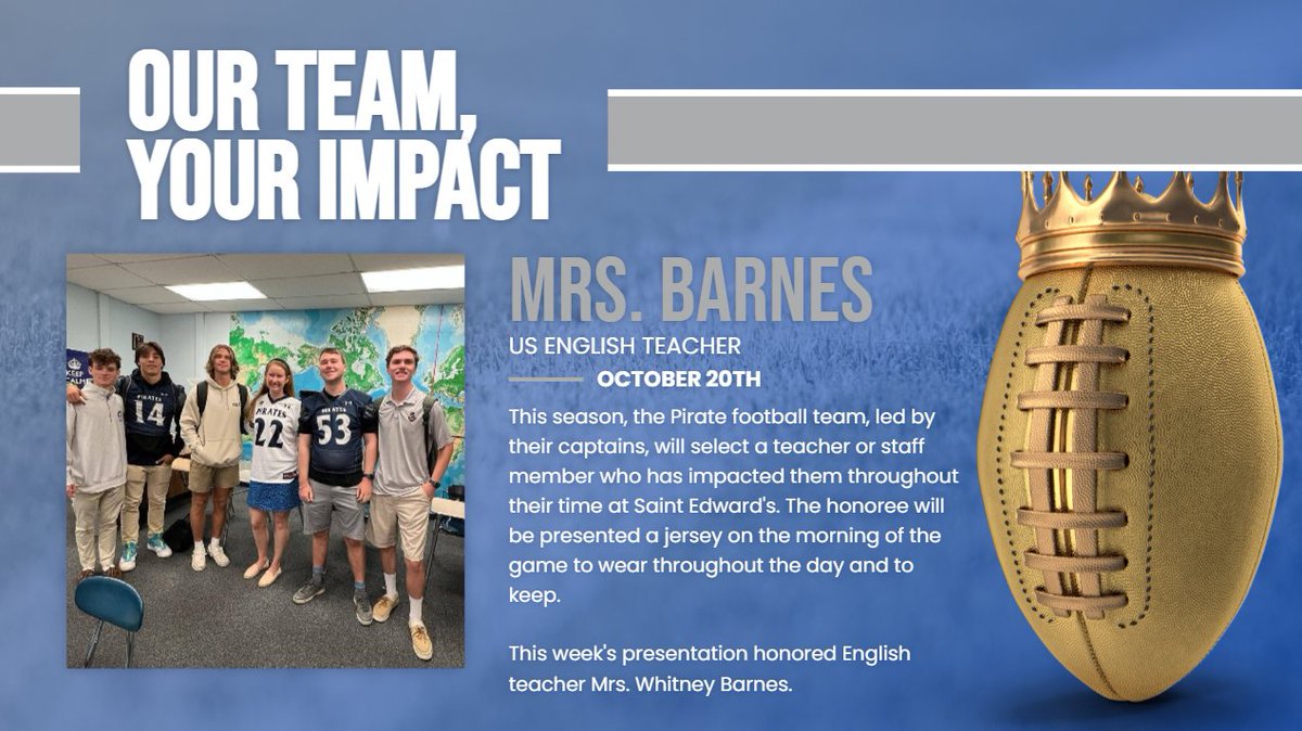 Another game another jersey giveaway. The team was thrilled to acknowledge the hard work and dedication of English teacher Mrs. Barnes! Thank you! @StEdsVero